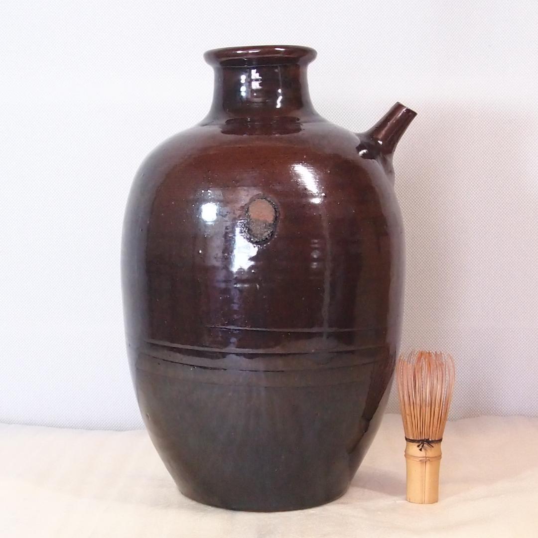 希少・美品】注ぎ口付き酒壺 焼酎壺/梅酒壺 ツボ/つぼ 在銘 古道具/古