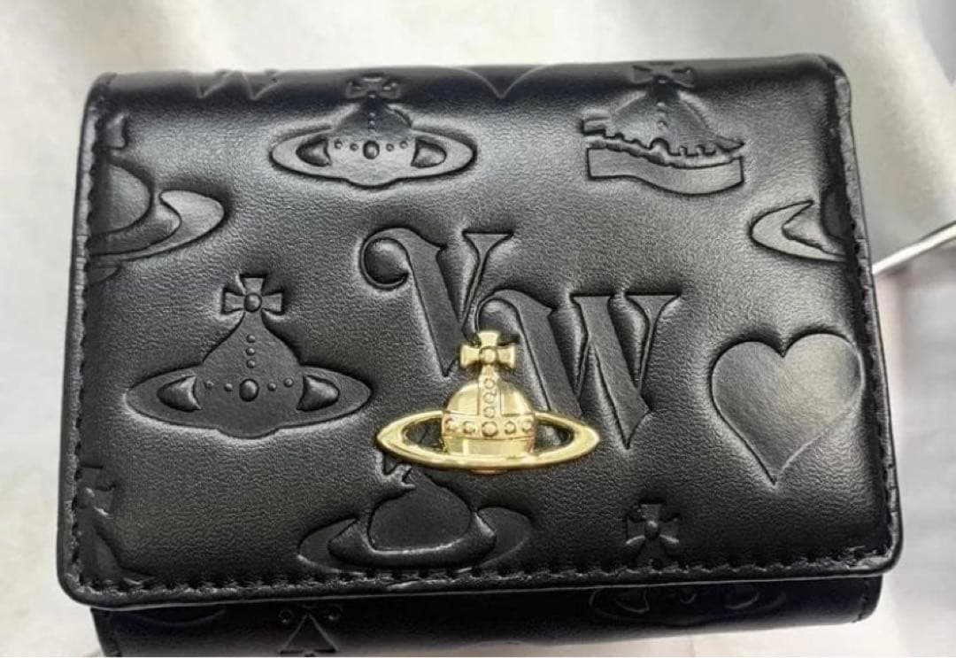 VVW 3つ折り財布 ブラック/ゴールドロゴ-154