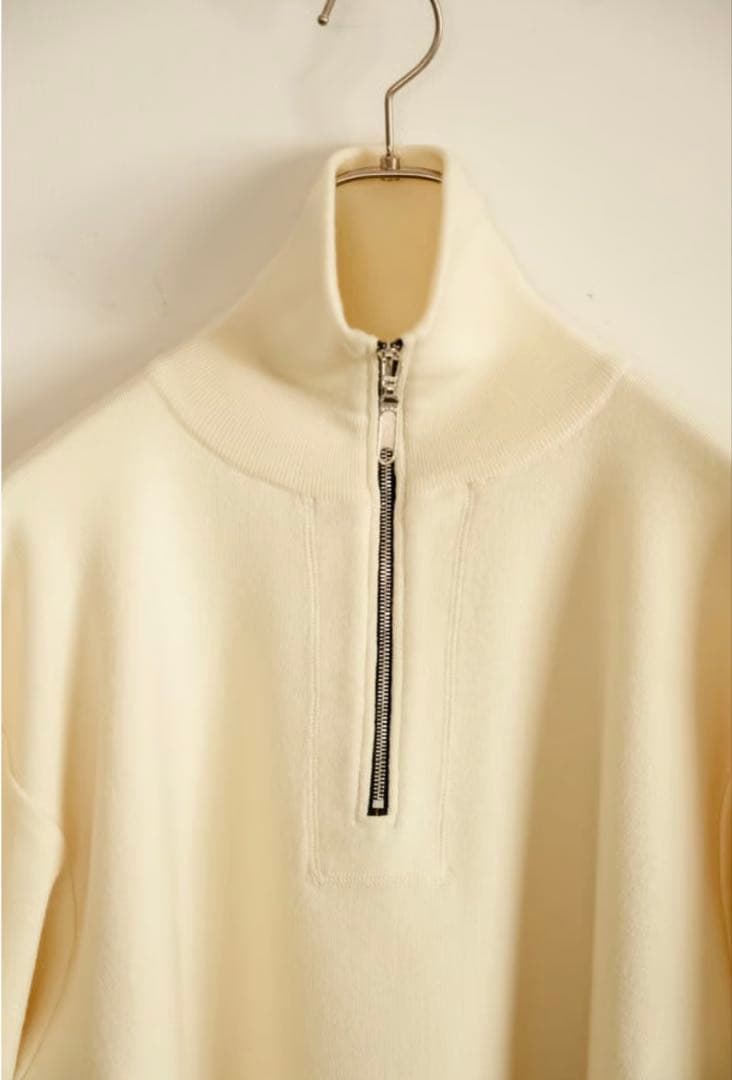 25AW新品　WOOL KNIT TRACK HALF ZIP（ECRU）