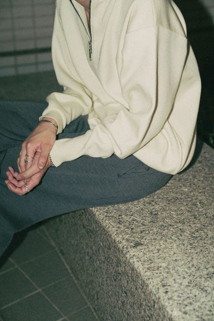 25AW新品　WOOL KNIT TRACK HALF ZIP（ECRU）