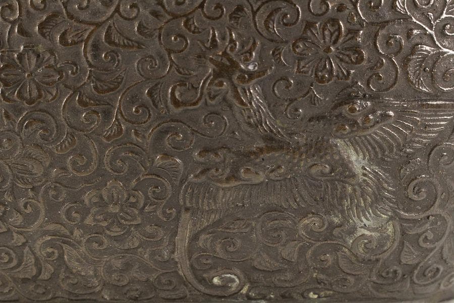 古銅 饕餮紋 双耳 四方 瓶掛(K-LC697) - メルカリ