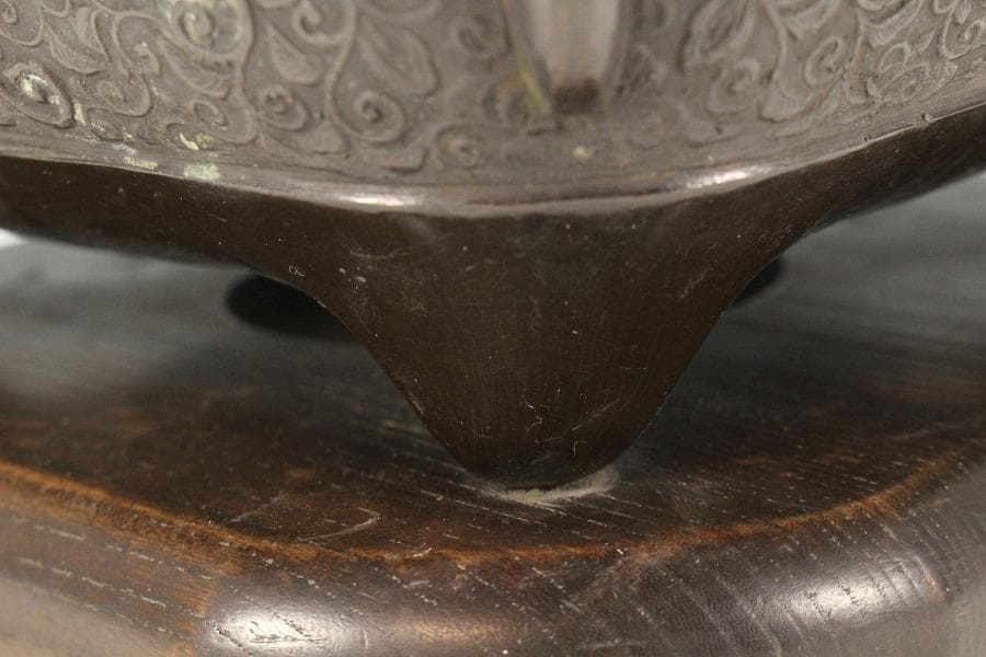 古銅 饕餮紋 双耳 四方 瓶掛(K-LC697) - メルカリ