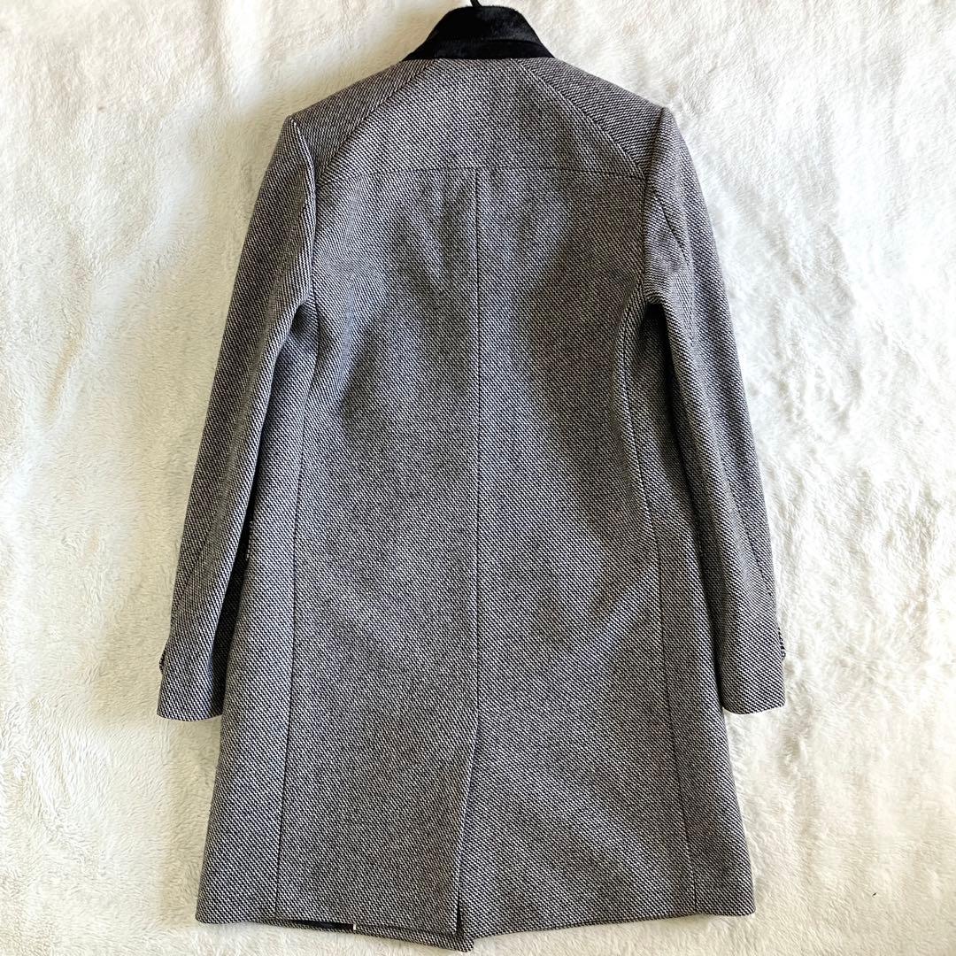 ザディグエヴォルテール 2019 ウール カーフ チェスターコート グレー