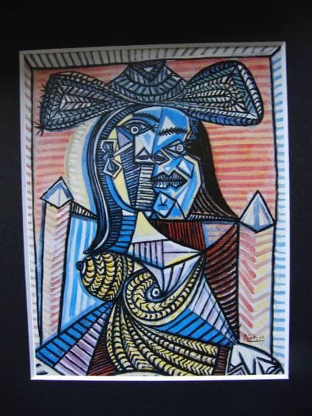 パブロ・ピカソ、FEMME ASSISE、海外版超希少レゾネ、新品木製額付