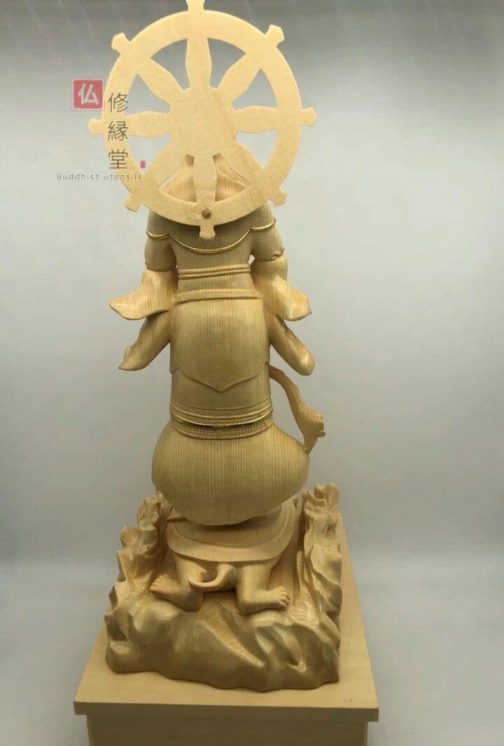 修縁堂】最高級 木彫り 仏像 北辰妙見菩薩立像 彫刻 本金 切金 天然木