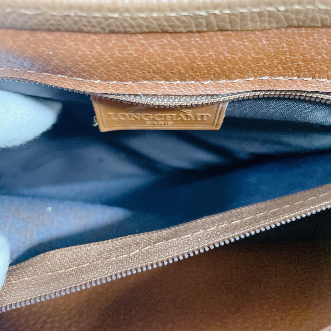 美品　ロンシャン　オールレザー　本革　2way ハンドバッグ　ゴールドロゴ