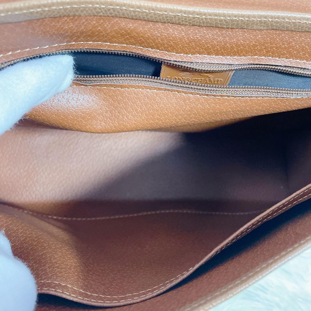 美品　ロンシャン　オールレザー　本革　2way ハンドバッグ　ゴールドロゴ