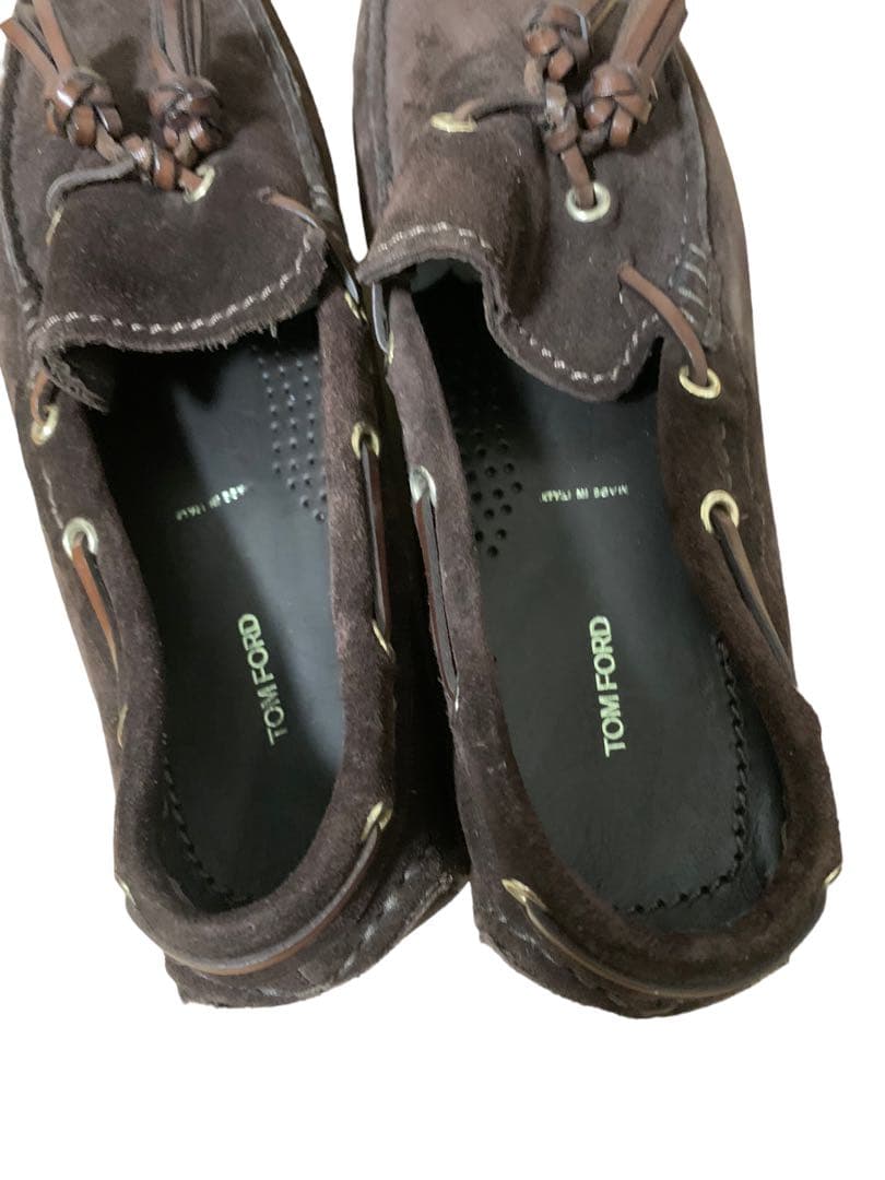 TOM FORD スエード タッセルローファー モカシン ブラウン サイズ7