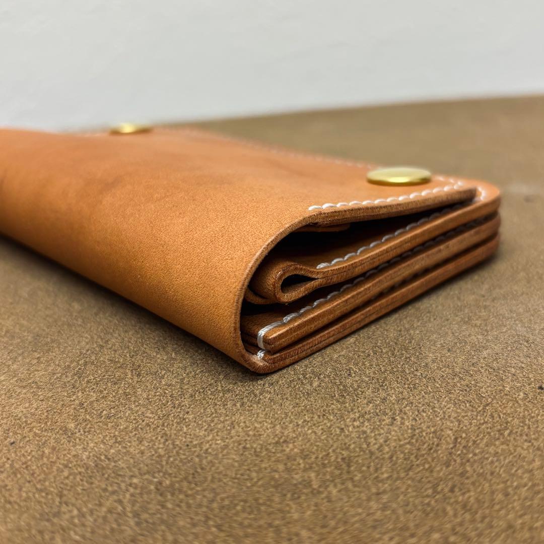 ホースバット　トラッカーウォレット　ミドル　ナチュラル　3層　Guidi