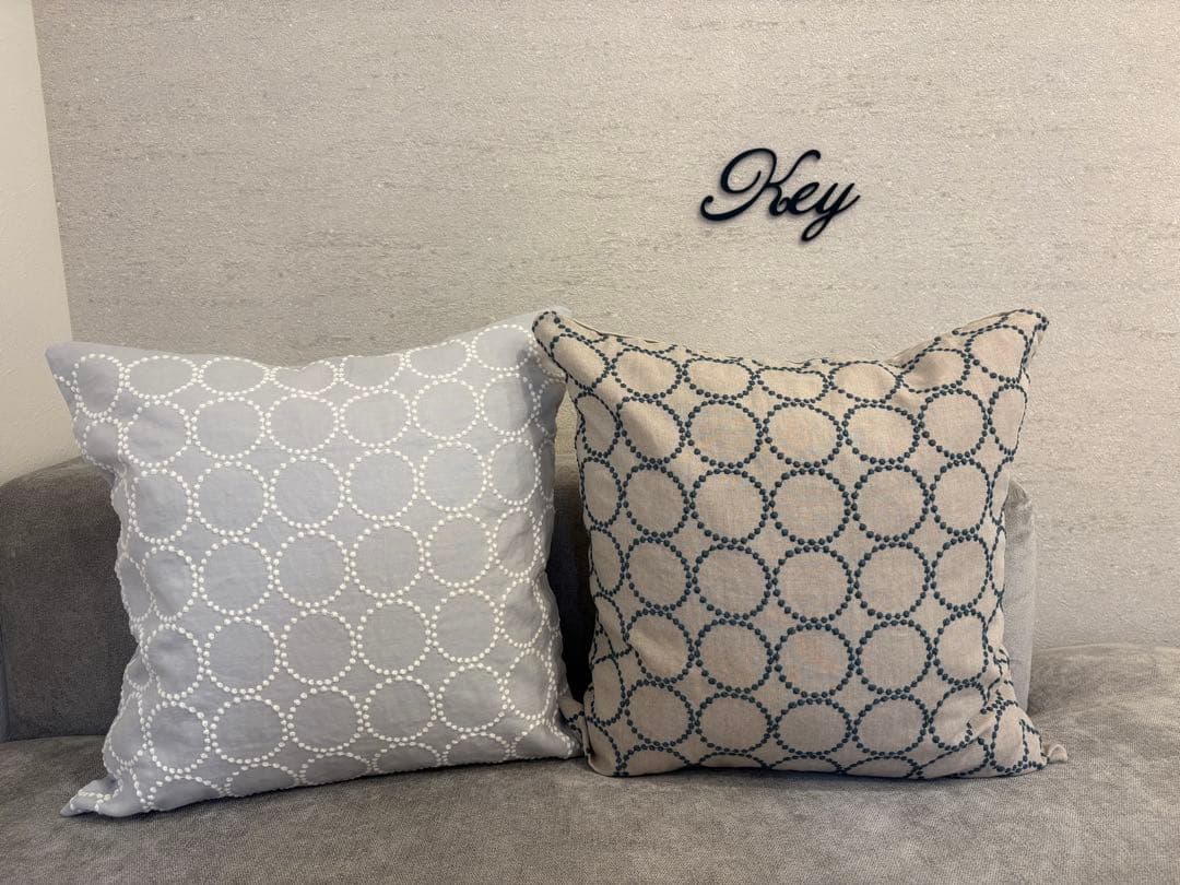 ミナペルホネン　ハンドメイドクッションカバー★タンバリンライトグレー Xホワイト