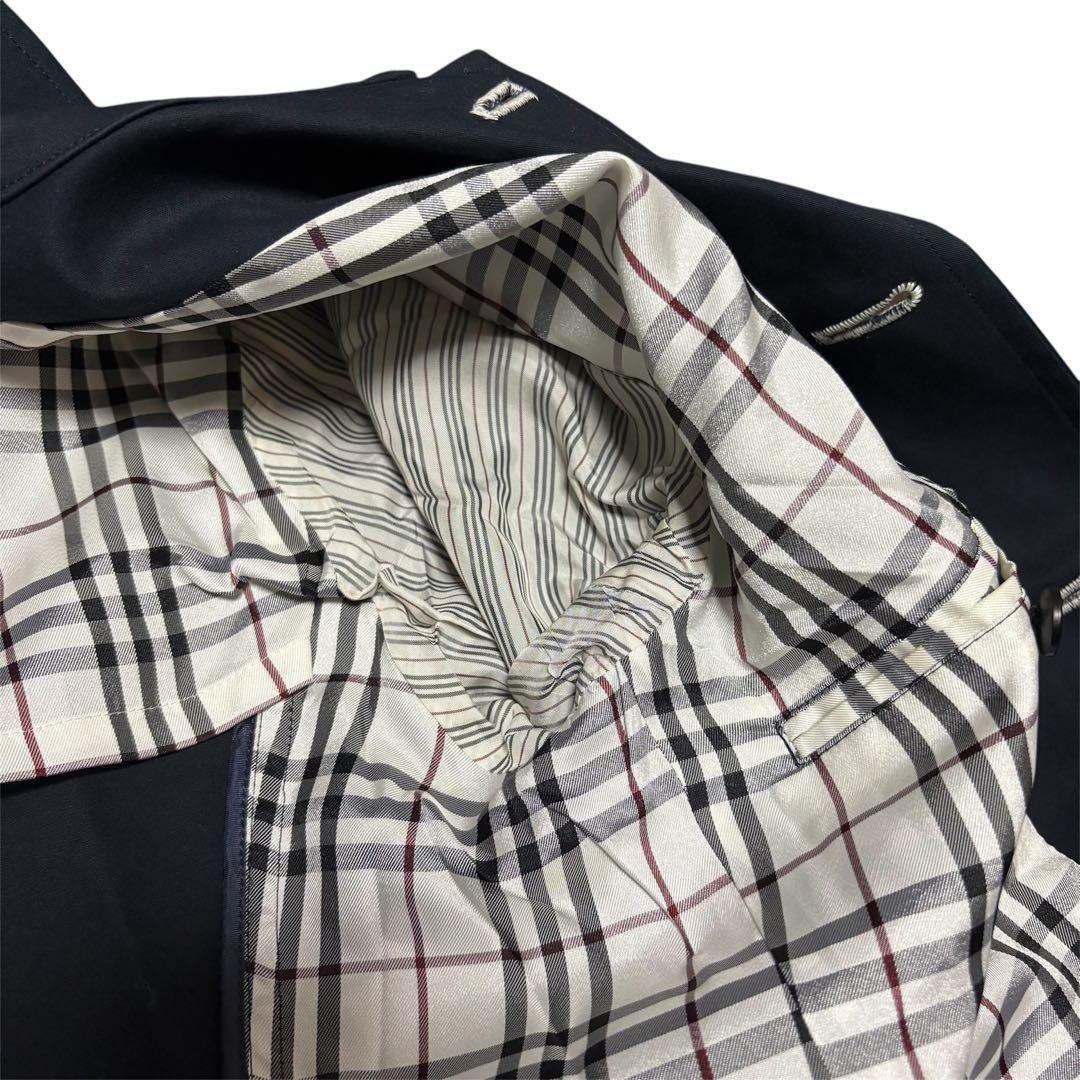 ☆*☆様 美品 バーバリーブラックレーベル マリンコート 銀ボタン ロゴ刺繍 黒