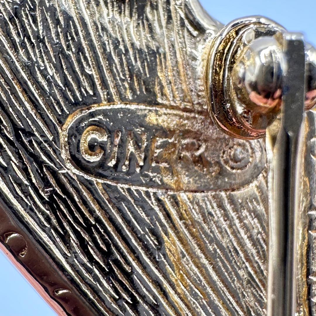 希少】CINER サイナー ブローチ バタフライ ラインストーン マルチカラー