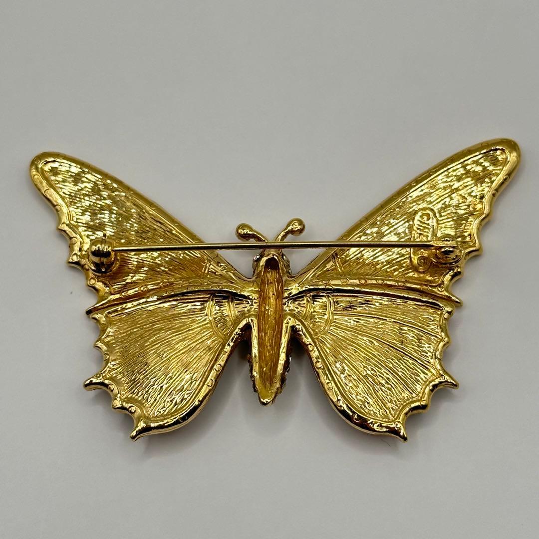 希少】CINER サイナー ブローチ バタフライ ラインストーン マルチカラー