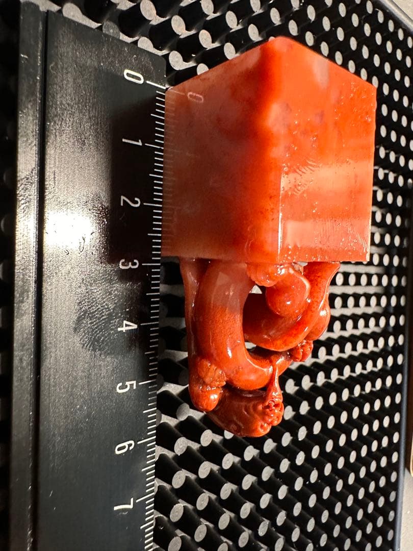 ラオス石田黄鳌魚魚化龍高級印材箱付き篆刻書道落款雅号