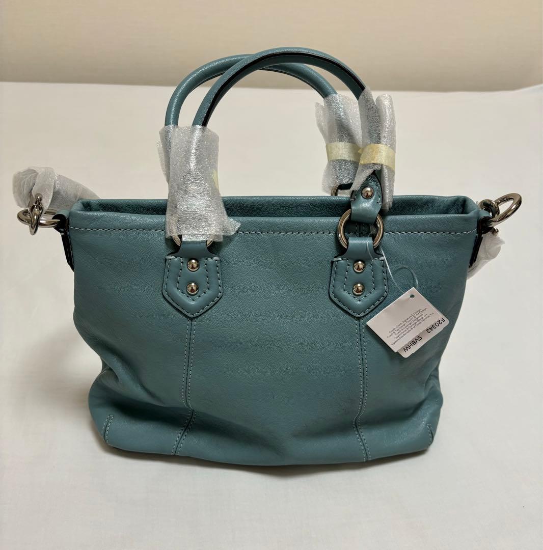 【Chiaki新品· 未使用品】コーチ本革トートバッグ 2WAY ブルー