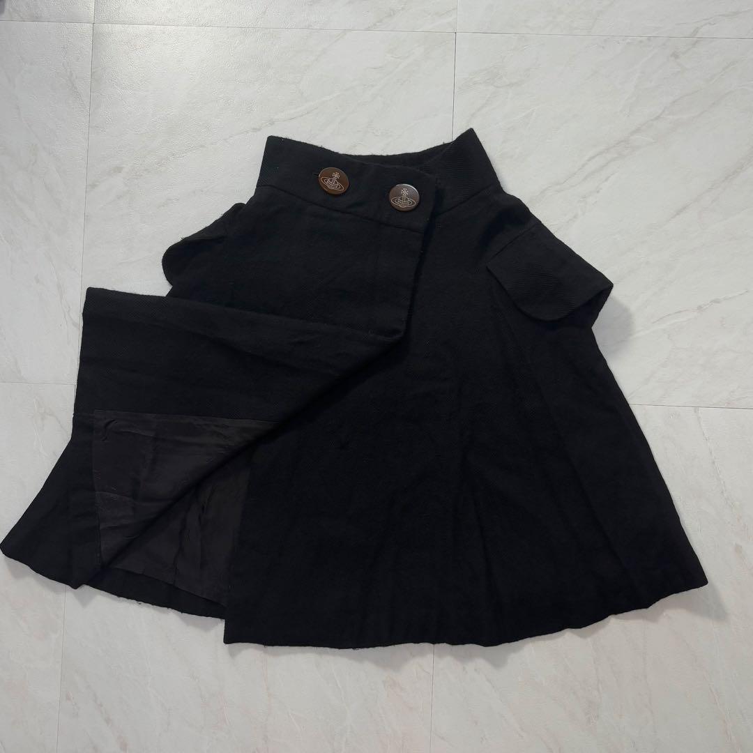 【変形】ヴィヴィアンウエストウッドレッドレーベル　オーブボタン　フレアスカート