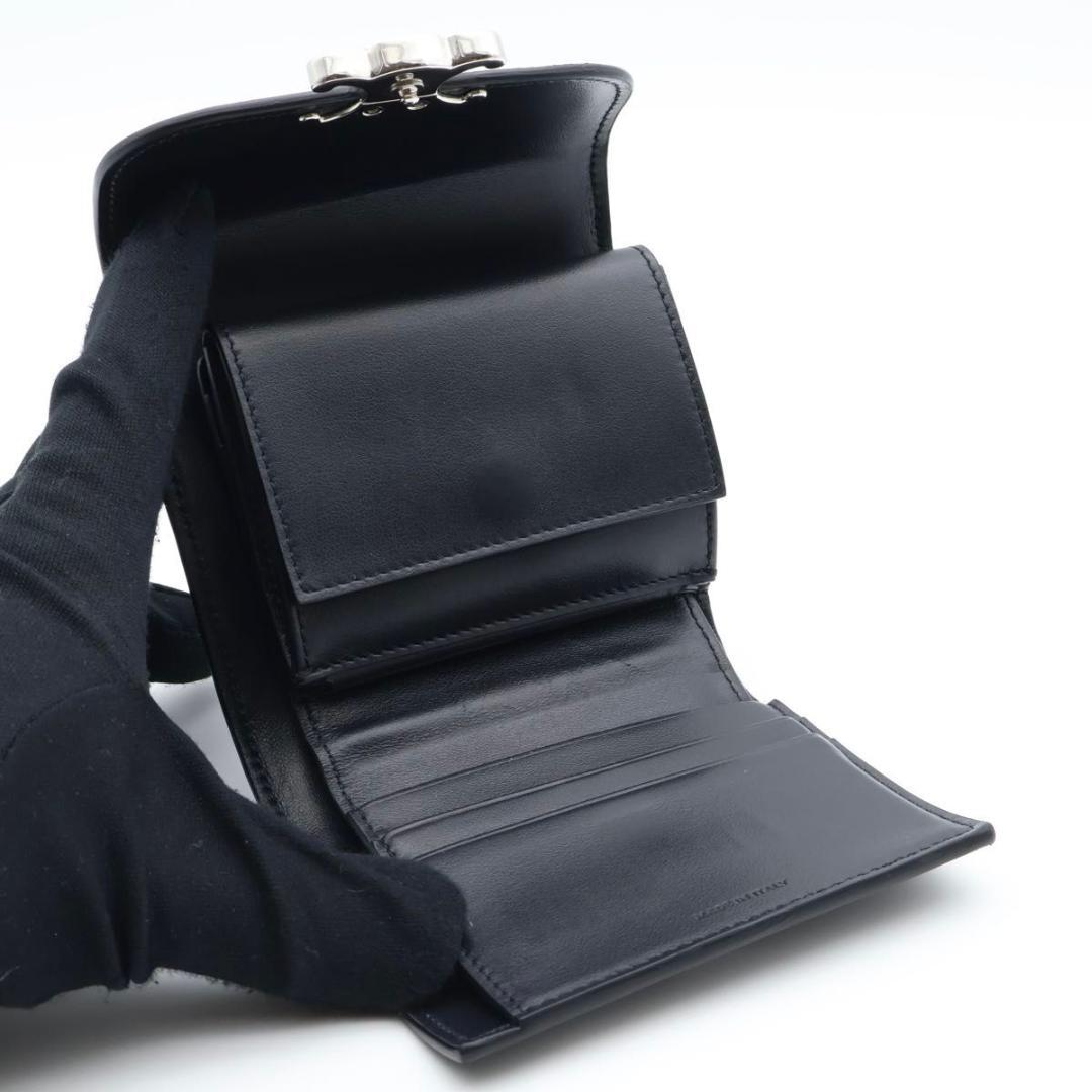 【極美品】CELINE スモールフラップウォレット　三つ折り財布　黒