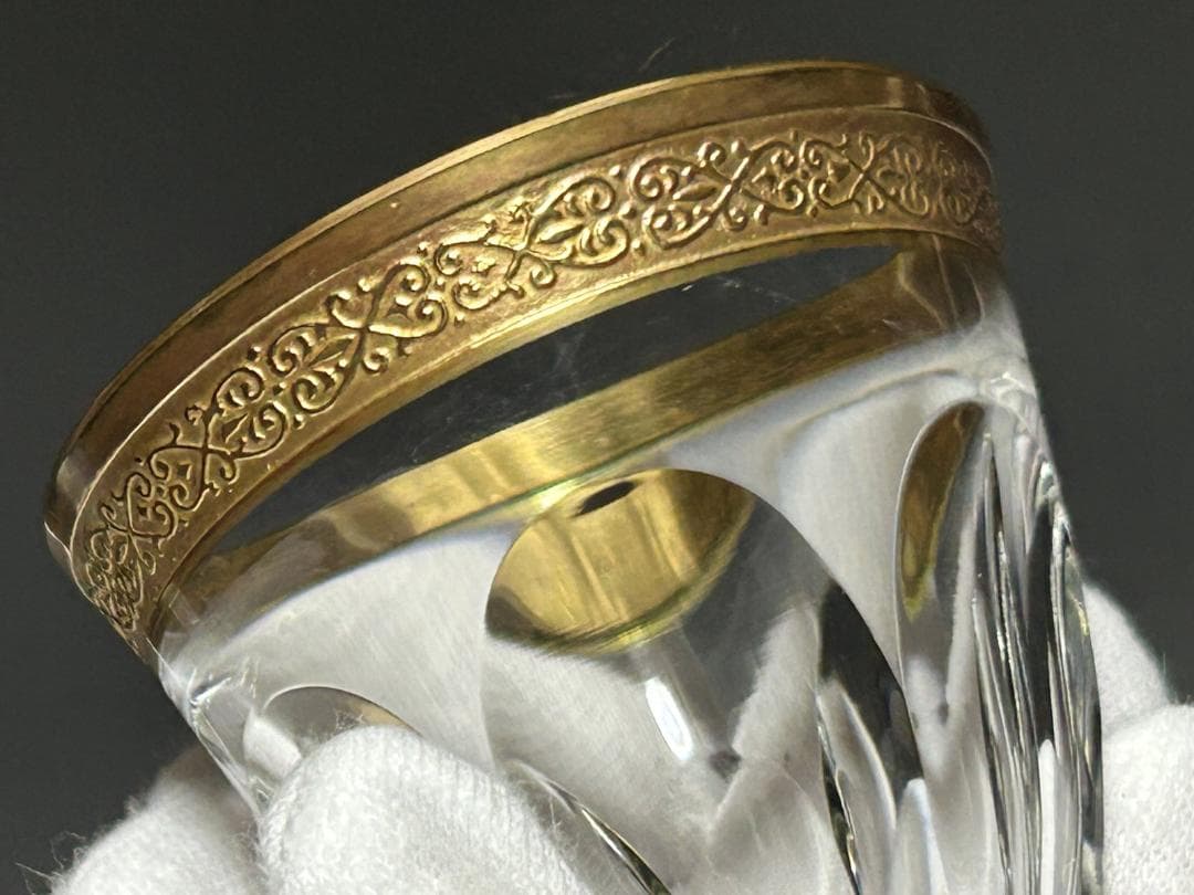 ベネチアンガラス MOSER 金彩 切子 モーゼル リキュールグラス 3個セット