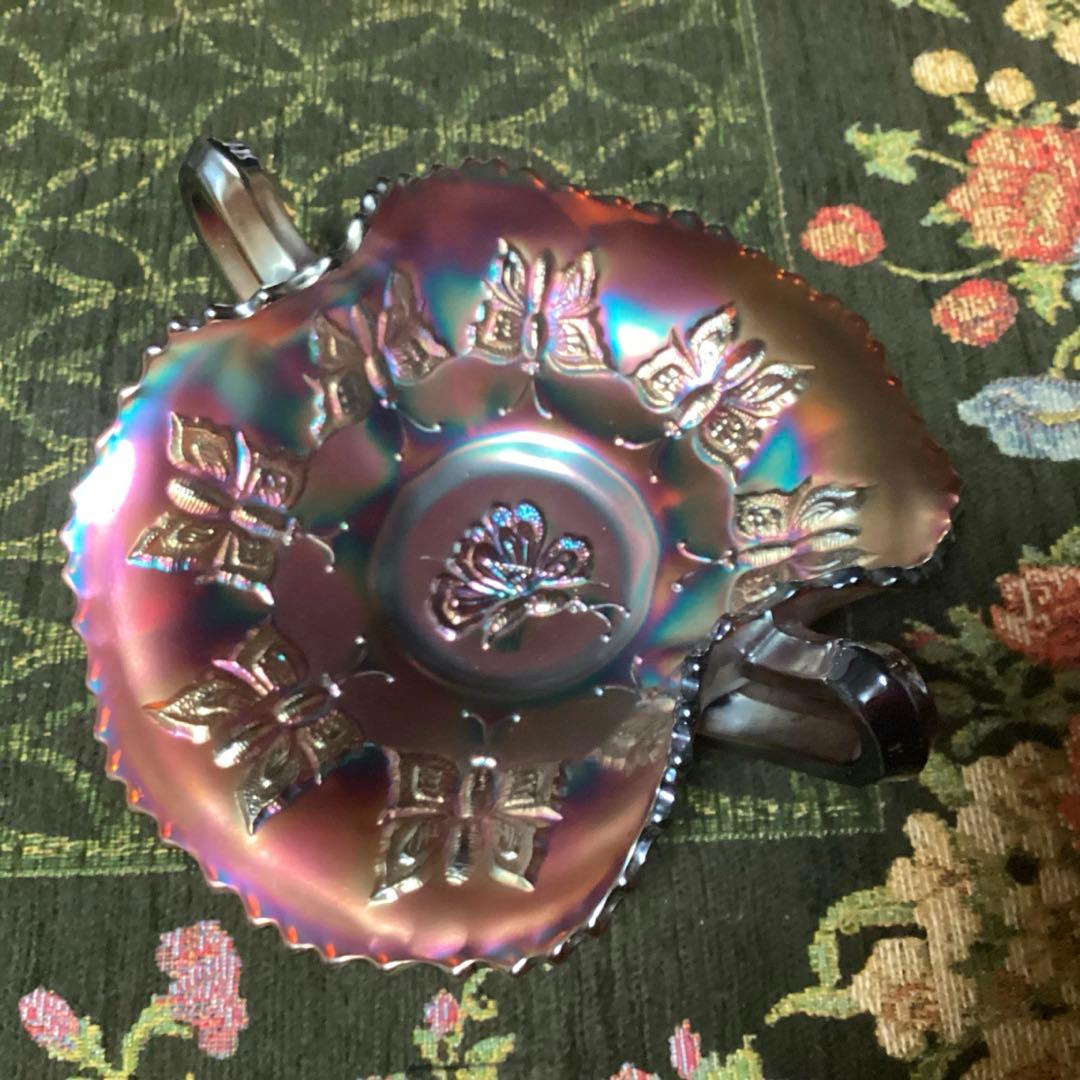 フェントン バタフライ柄カーニバルグラス ヴィンテージ Fenton for
