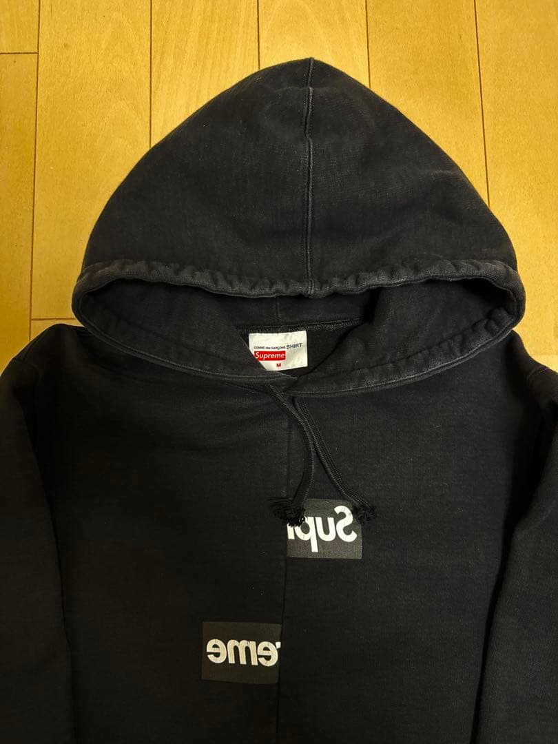 レア SUPREME COMME des GARCONS パーカー 黒 M
