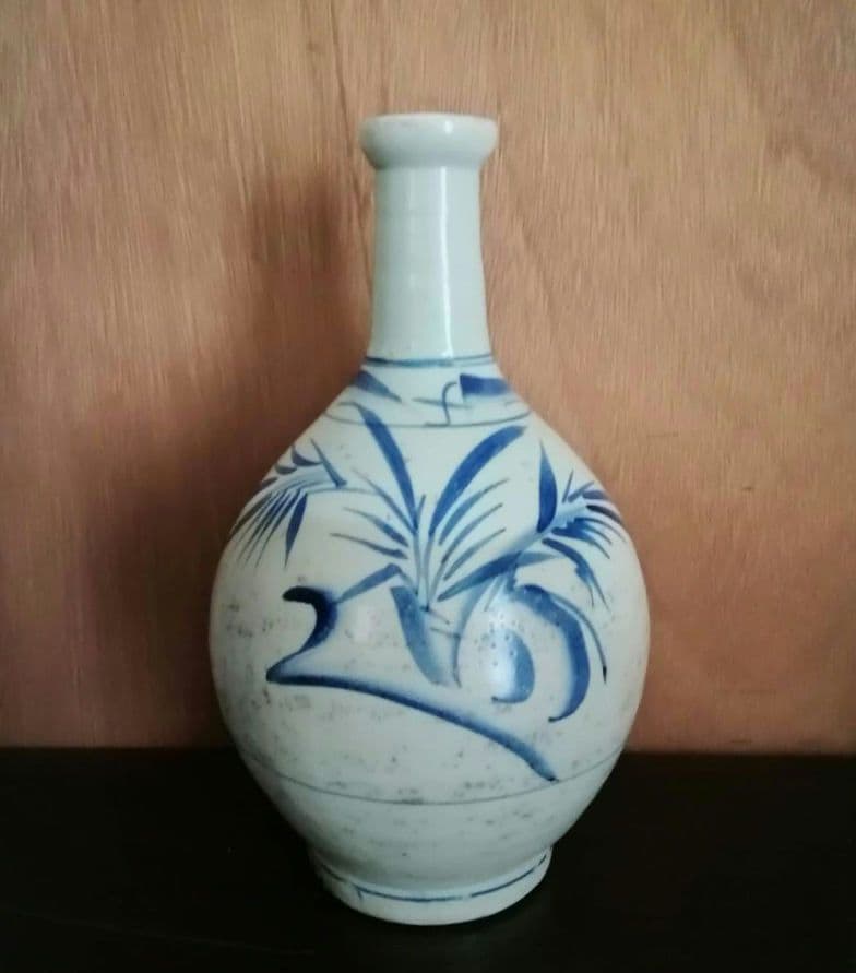 古伊万里　大徳利　染付け　江戸　明治　和骨董　雨垂れが景色です 古伊万里 大徳利 染付け 江戸 明治 和骨董 雨垂れが景色です 古道具