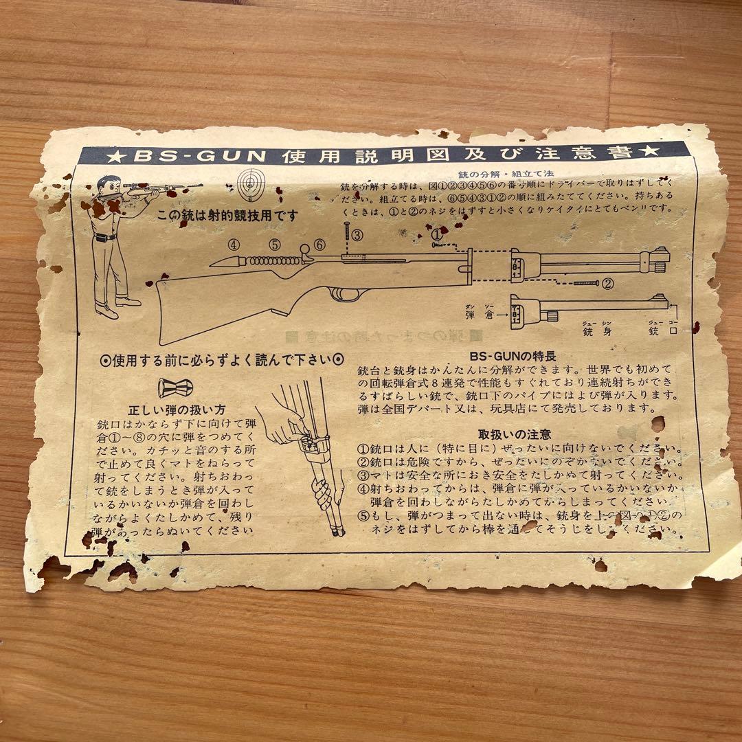 【美品】レトロ品★BS-GUN 15型★射的競技銃　つづみ弾　説明書あり