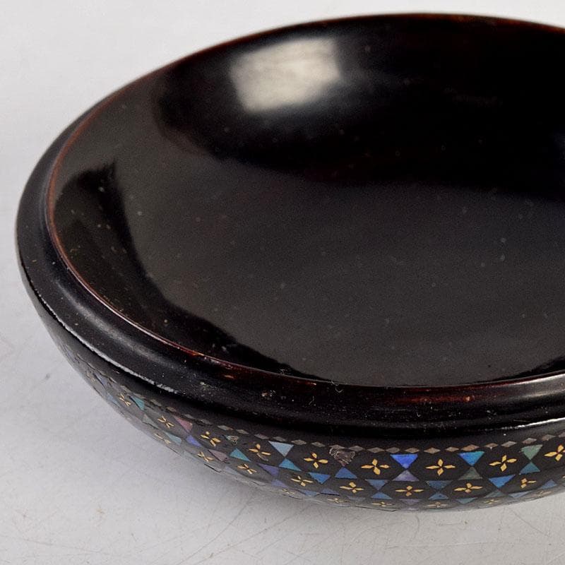 茶道具 黒漆 青貝 螺鈿装飾 香合 時代箱 V 8831