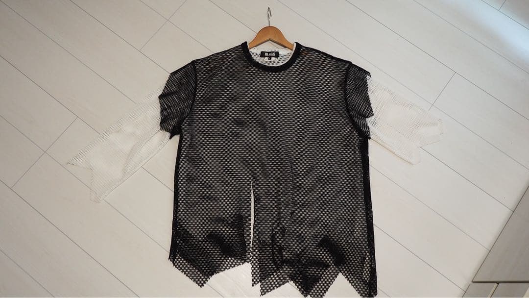 【売り切りセール】BLACK COMME des GARCONS メッシュセット ブラックコムデギャルソン 半袖メッシュカットソー メンズ SIZE M (M