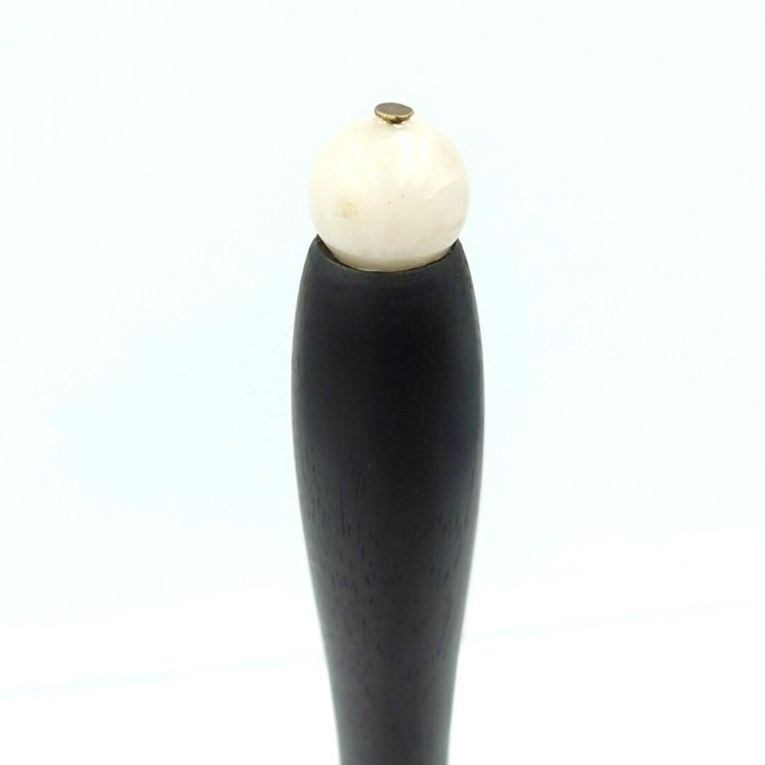 黒檀 ガラスペン木軸 No.12 ホワイトマイカ 天然石 ボルトレッティ互換