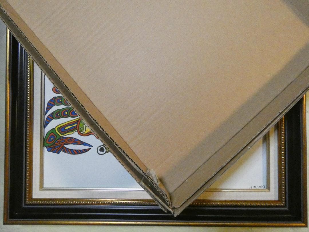 絵画　 肉筆手描き 油彩　ジミー大西「カニ」 サイン　M10　額装済み