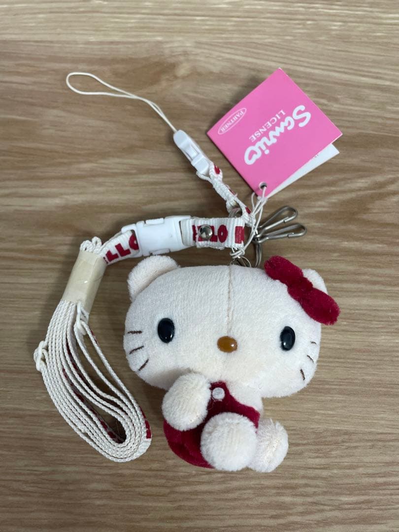 サンリオ　レア　キティ　小麦肌　携帯ストラップ　マスコット付きストラップホルダー