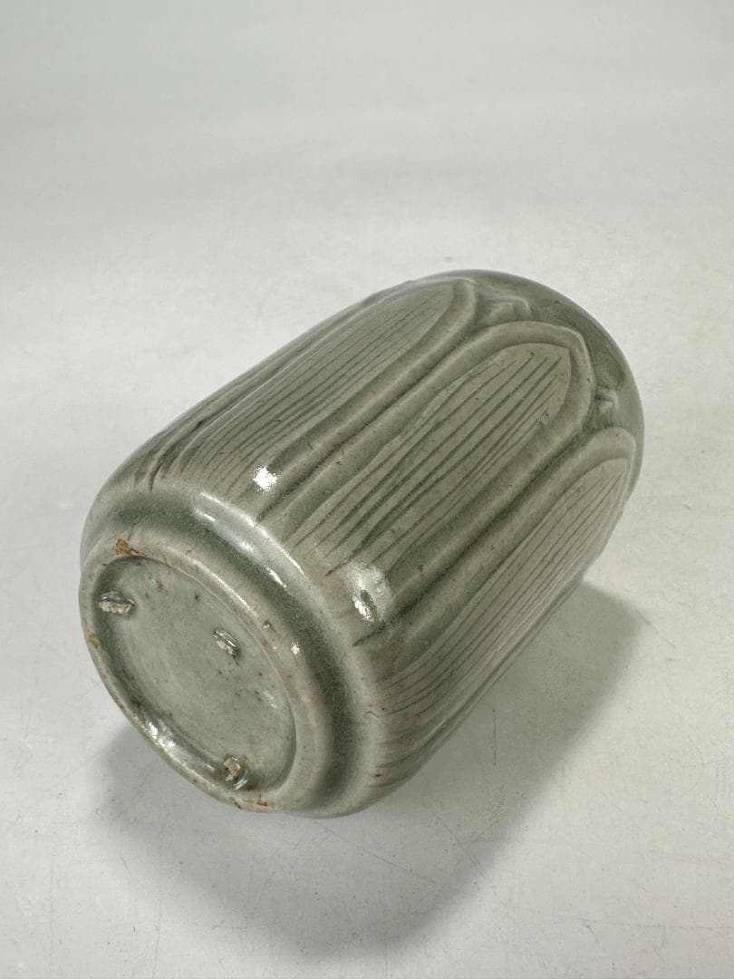 韓国美術 高麗〜李朝時代 高麗青磁 蓮花文筒杯 茶道具 時代 古物