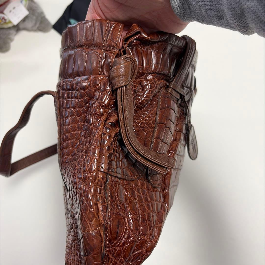 IBIZA ブラウン　ワニ革 ハンドバッグ　美品！