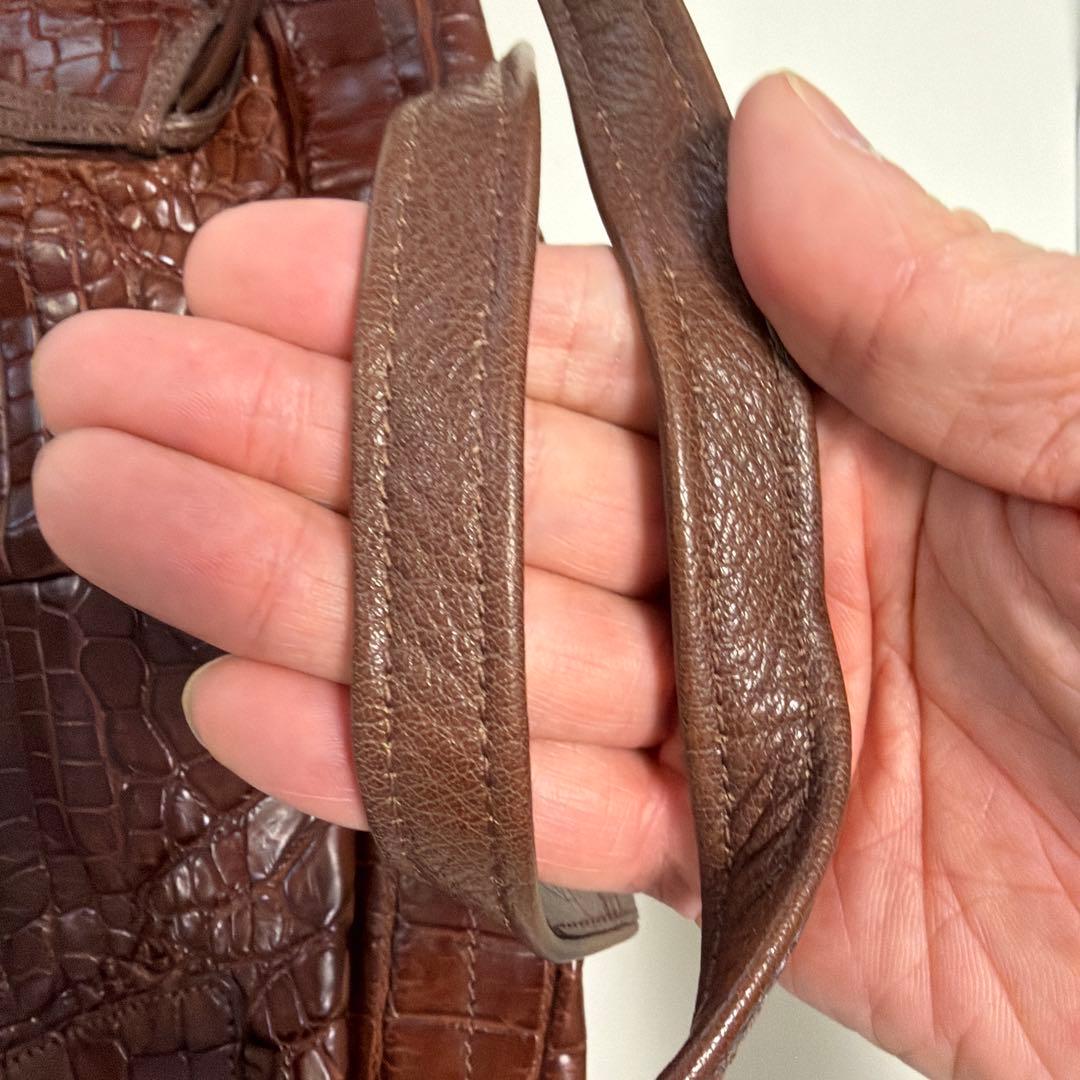 IBIZA ブラウン　ワニ革 ハンドバッグ　美品！