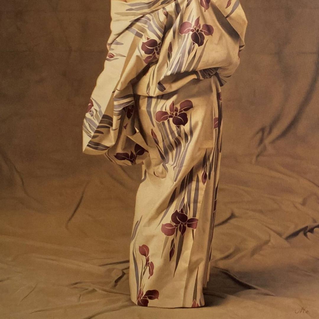 森本草介、【ゆかた姿】、希少画集・額装画、新品高級額、マット額装付