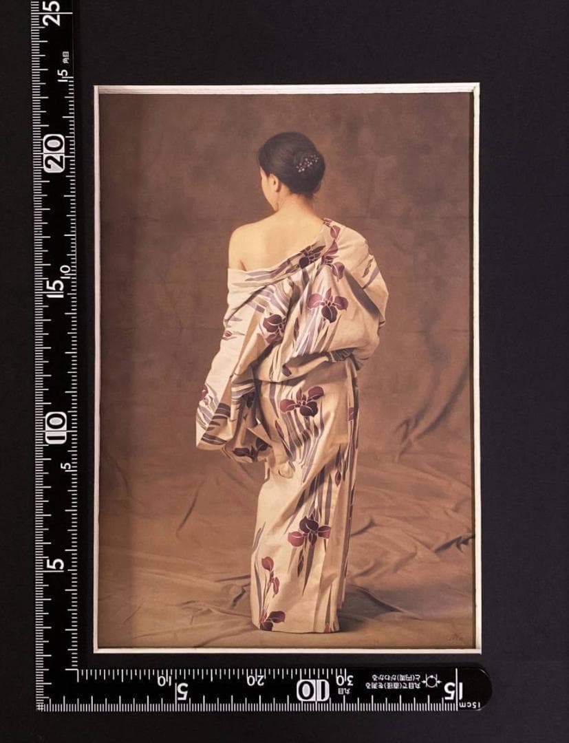 森本草介、【ゆかた姿】、希少画集・額装画、新品高級額、マット額装付