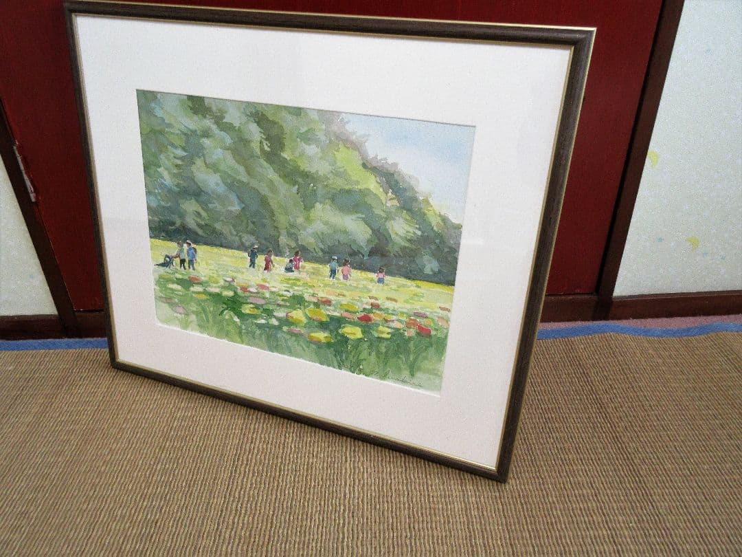 水彩画「ポピーの咲く頃」