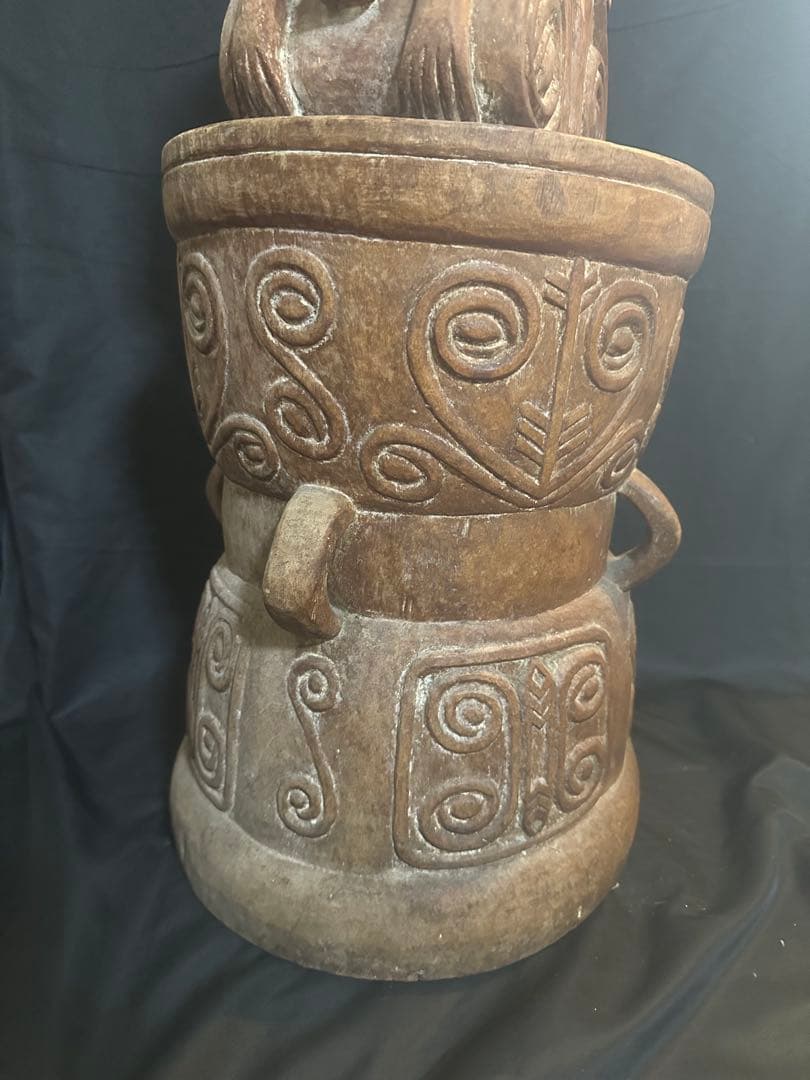 アフリカ 木彫り置物 77cm プリミティブ/ アンティーク