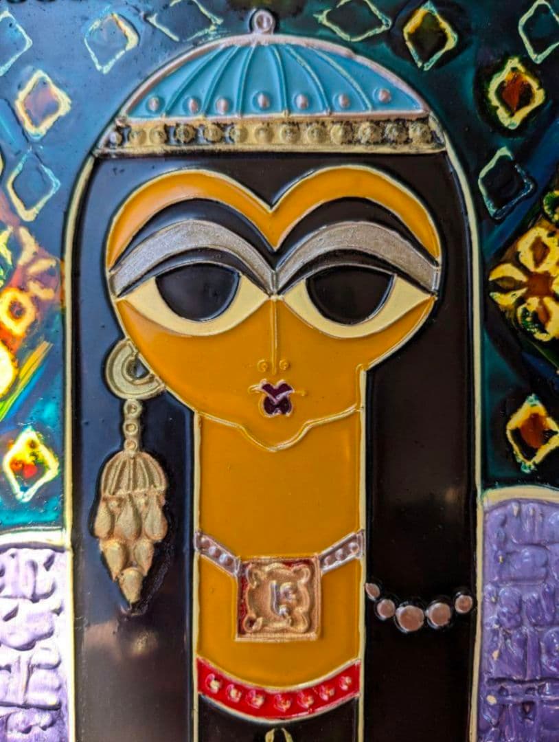 イラン製 ペルシヤ レリーフ 壁掛け 木製フレーム