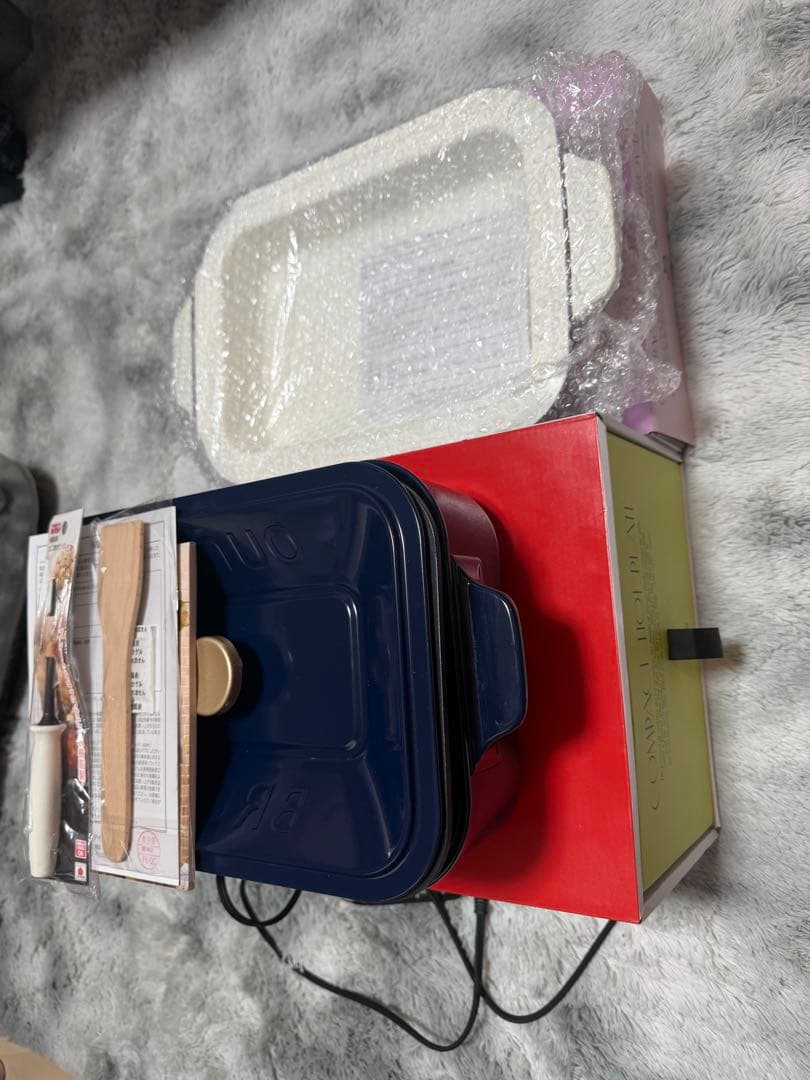 美品　BRUNO コンパクトホットプレート セラミックコート鍋セット 箱入り