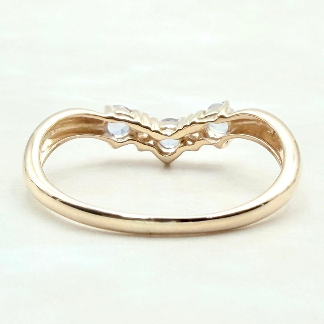 ほぼ未使用　K9 イエローゴールド　リング　ジルコニア　色石　9号　希少品　レア