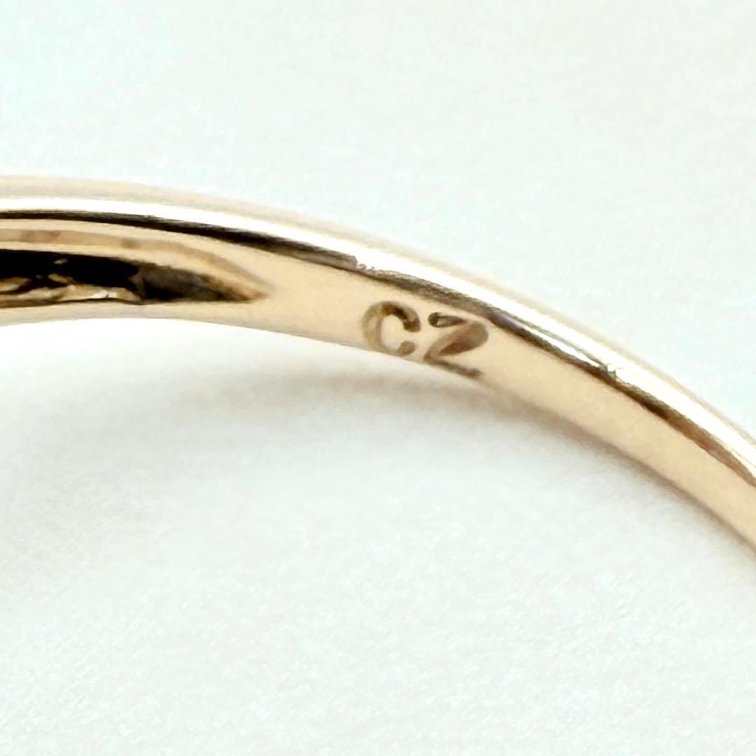 ほぼ未使用　K9 イエローゴールド　リング　ジルコニア　色石　9号　希少品　レア