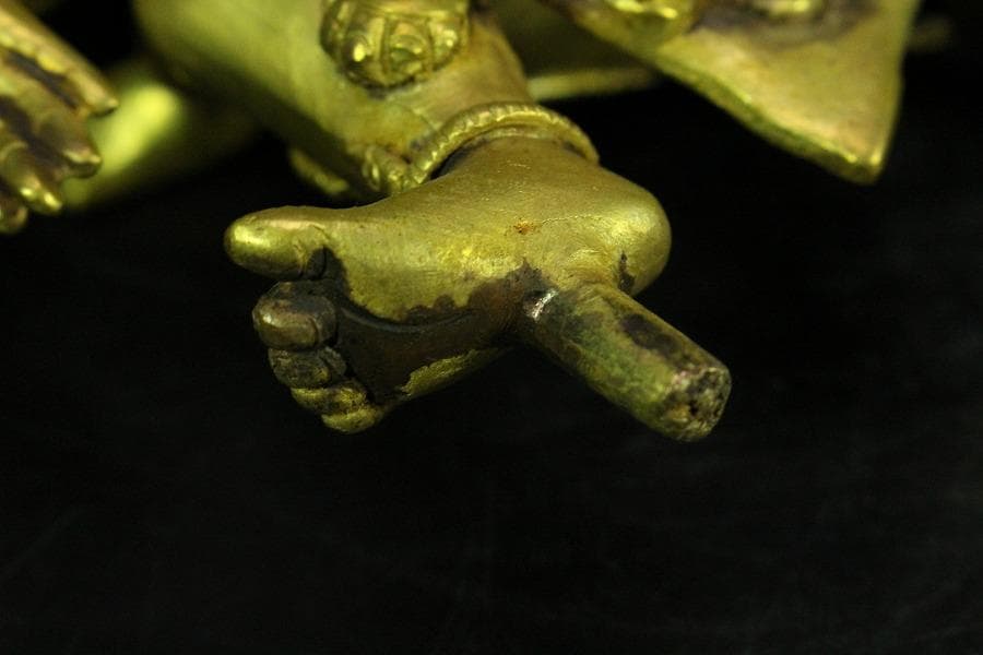 仏教美術 渡金 歓喜仏(K-A986) 美術品・アンティーク・コレクション