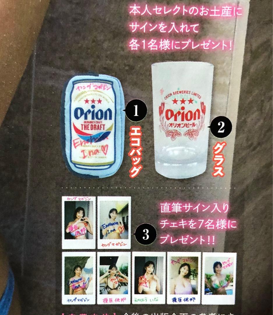 ヤングマガジン☆抽プレ懸賞応募券6枚☆榎原依那 堀口真帆 直筆サイン