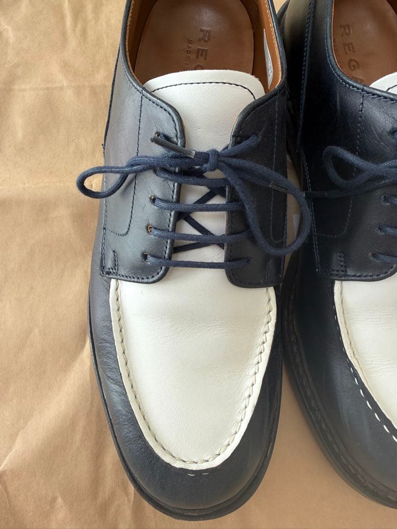 REGAL リーガル　Uチップ バイカラー　紺白　本革　W21C