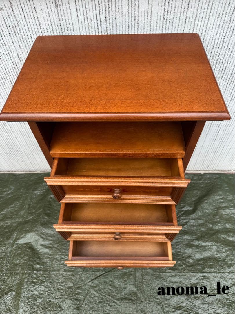 チェスト】イタリア 象嵌 3段収納 花台 飾り棚 アンティーク インテリア◎