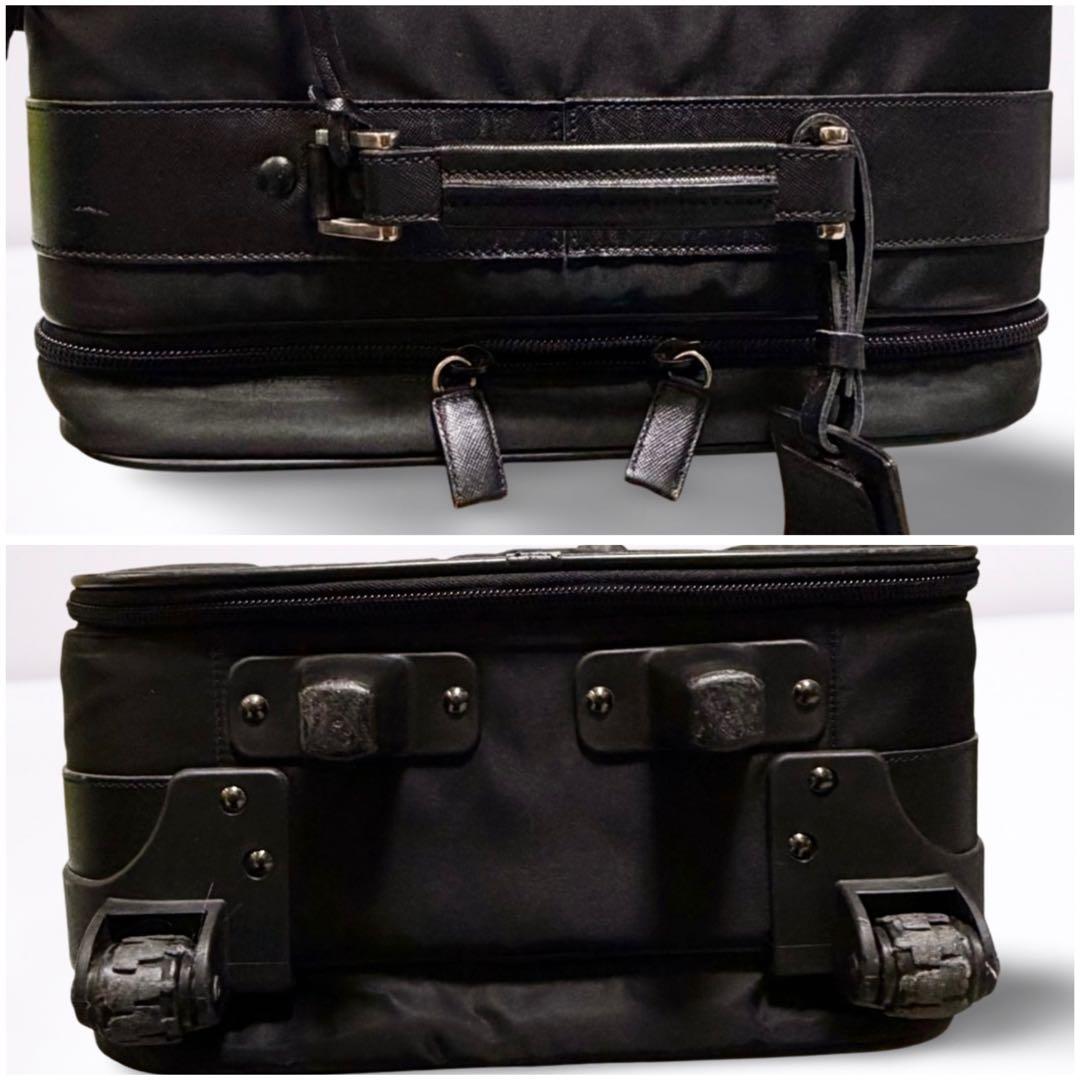正規品】プラダ PRADA キャリーケース ナイロン 三角ロゴ 黒 南京錠