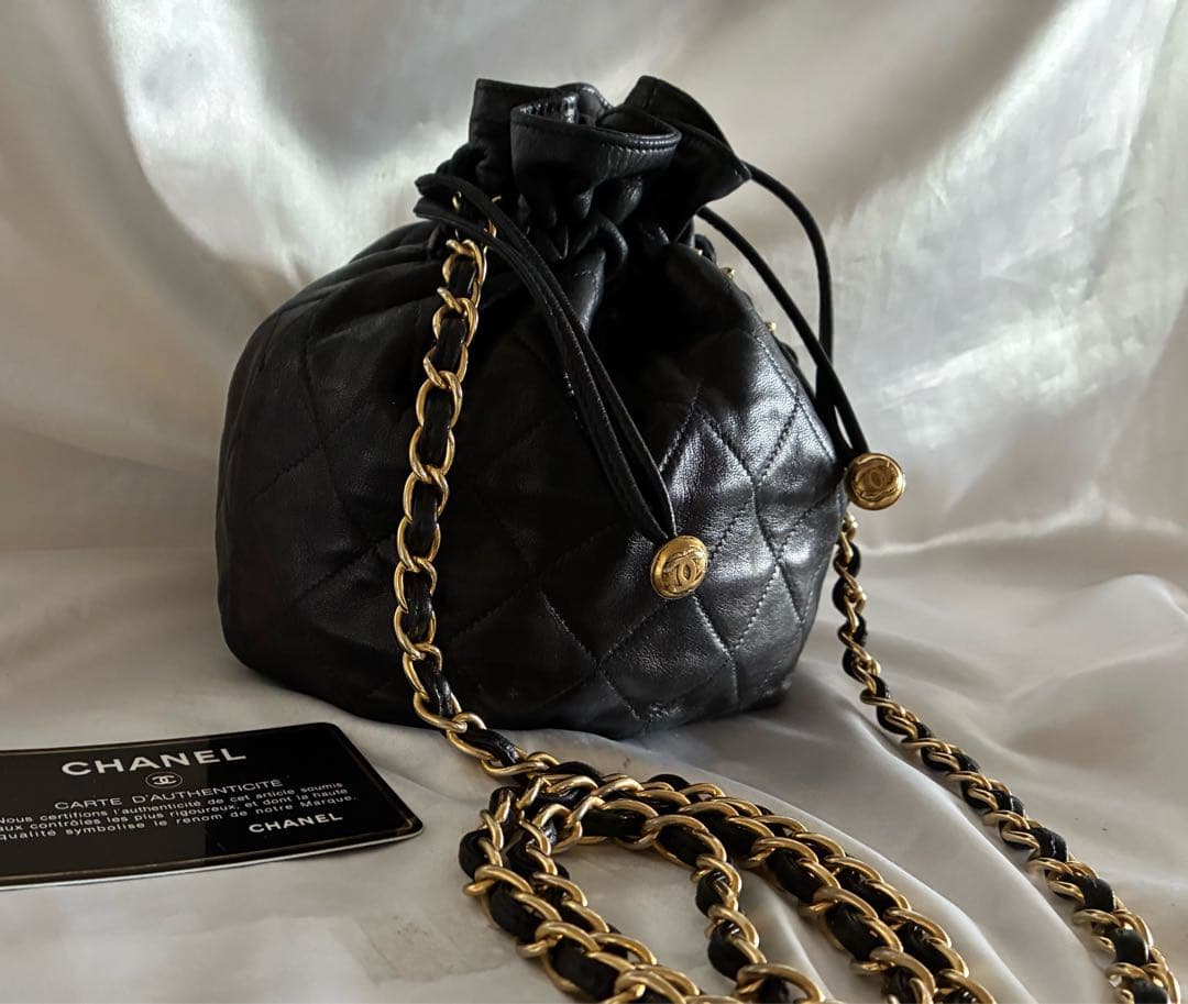 にこにこ 様♡CHANEL 巾着　マトラッセ　ラムスキン チェーンバッグ