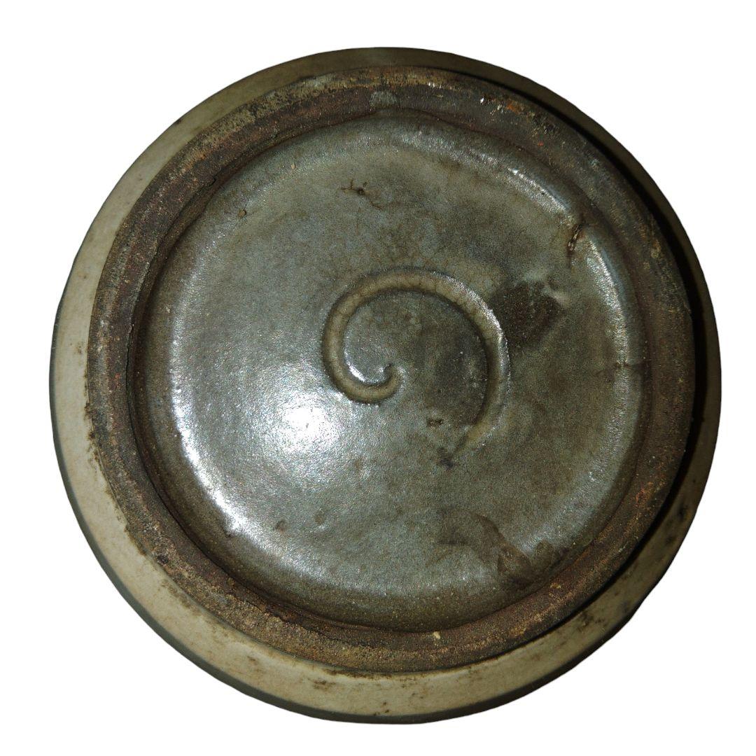 希少　越後太丘焼　霊芝取手付花瓶