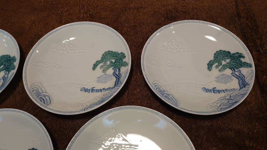 古伊万里　伊万里　染付　中皿　菓子皿 ５客